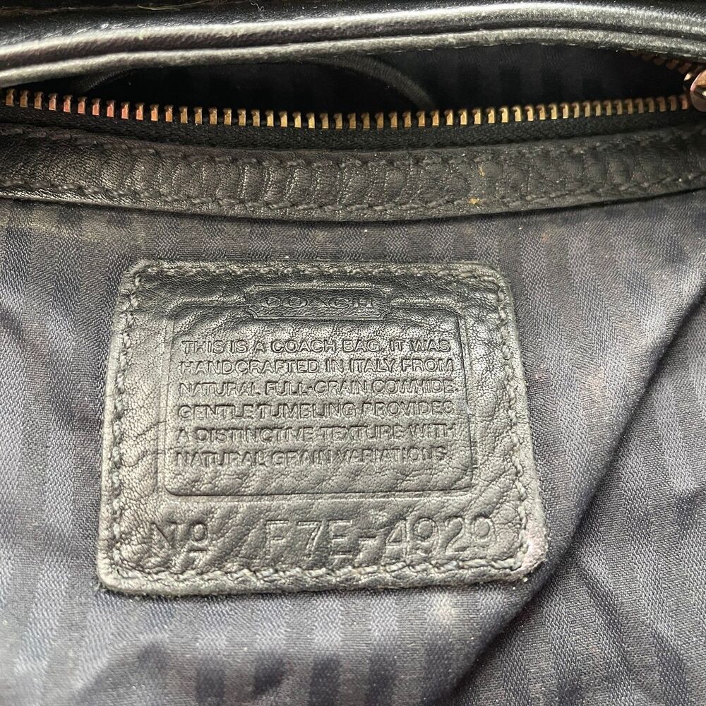 Coach 4929 Black Pebbled Leather Messenger Cross Body Handbag Adjustable Strap - Picture 11 of 16